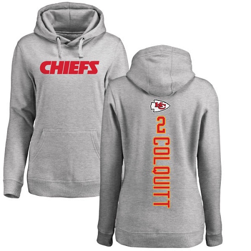 Women Kansas City Chiefs #2 Colquitt Dustin Ash Backer Pullover Hoodie